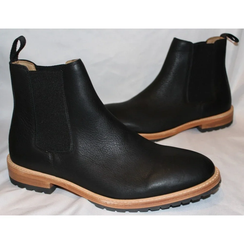 Nisolo Men's BLACK Marco Everyday Chelsea Leather Boots $268 NIB‎ SZ 13